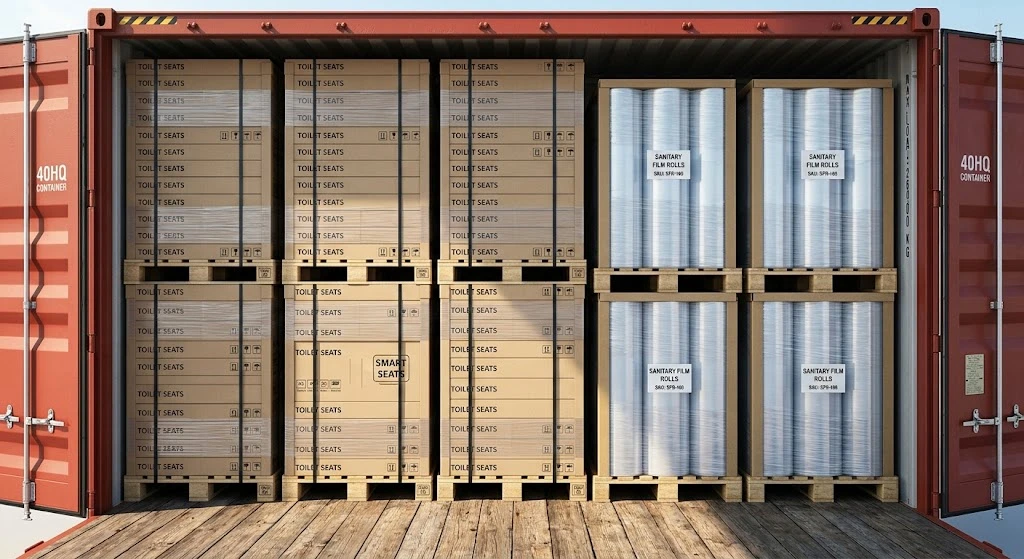 40HQ container loading capacity for wholesale sanitary film 40HQ container loading capacity for wholesale sanitary film